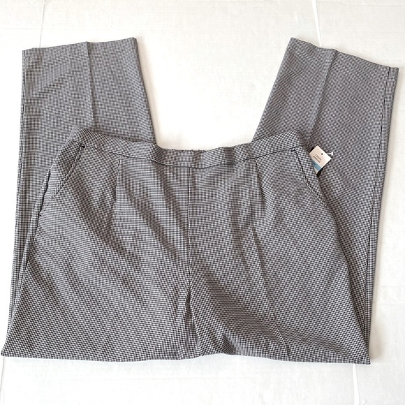 Kim Rogers Pants - Kim Rogers Woman's Black & White Hounds Print Elastic Waist Pants Size 20W